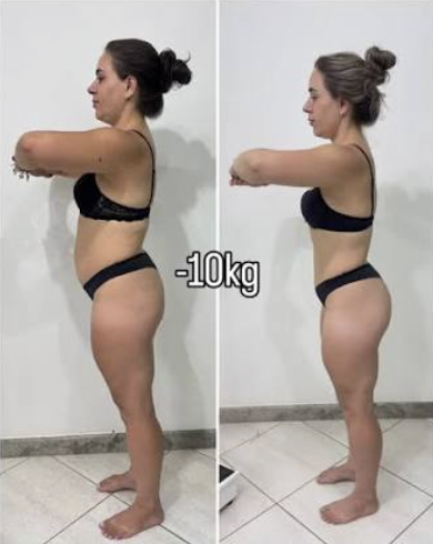 Antes e depois de Carla M., 42 anos — -10kg